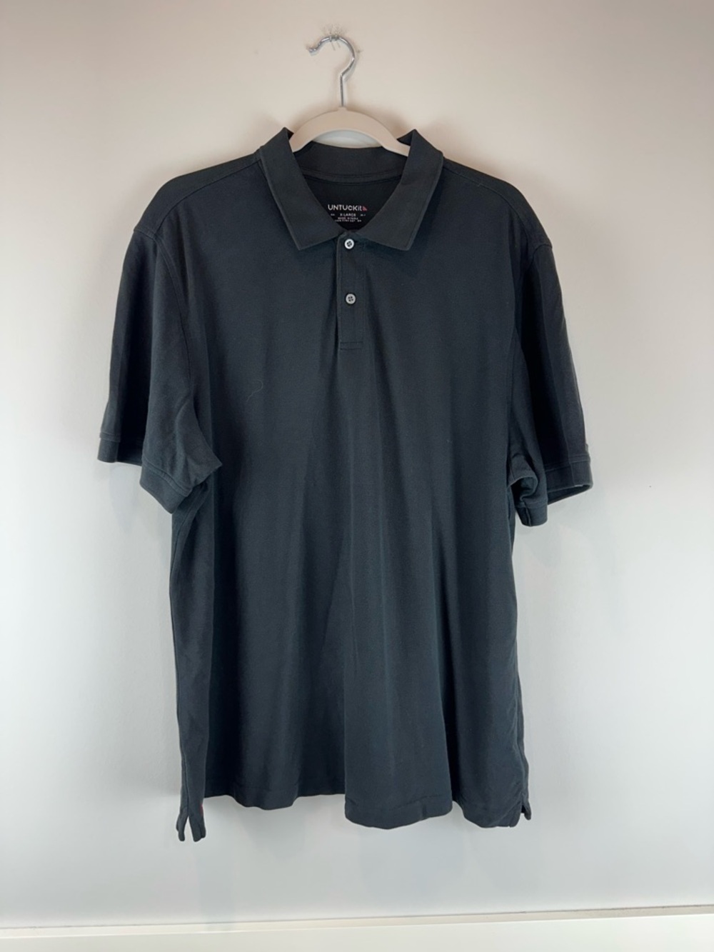 Untuckit Black Gondola Short Sleeve Casual Golf Preppy Polo Shirt Size XL
